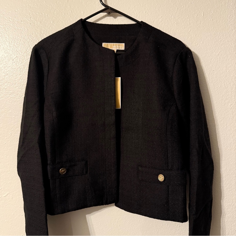 NWT Michael Kors Tweed Black Blazer